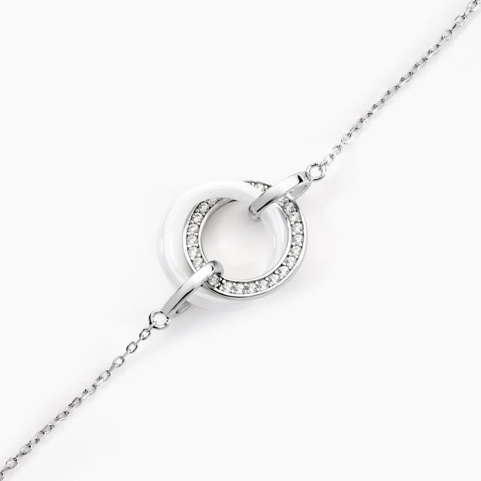 Bracelet Peer Argent Blanc Oxyde De Zirconium
