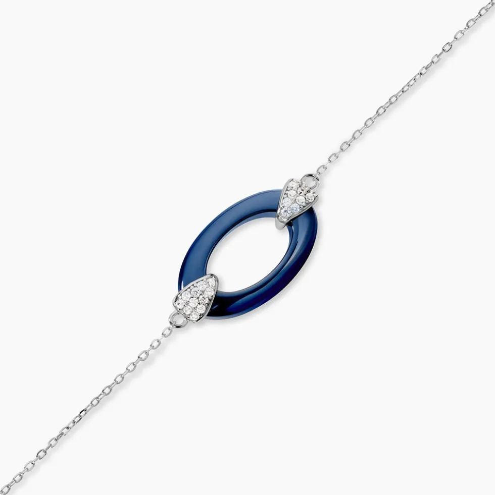 Bracelet Peer Argent Blanc Oxyde De Zirconium