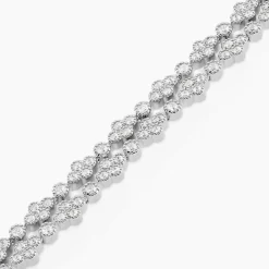 Bracelet Petales Argent Blanc Oxyde De Zirconium