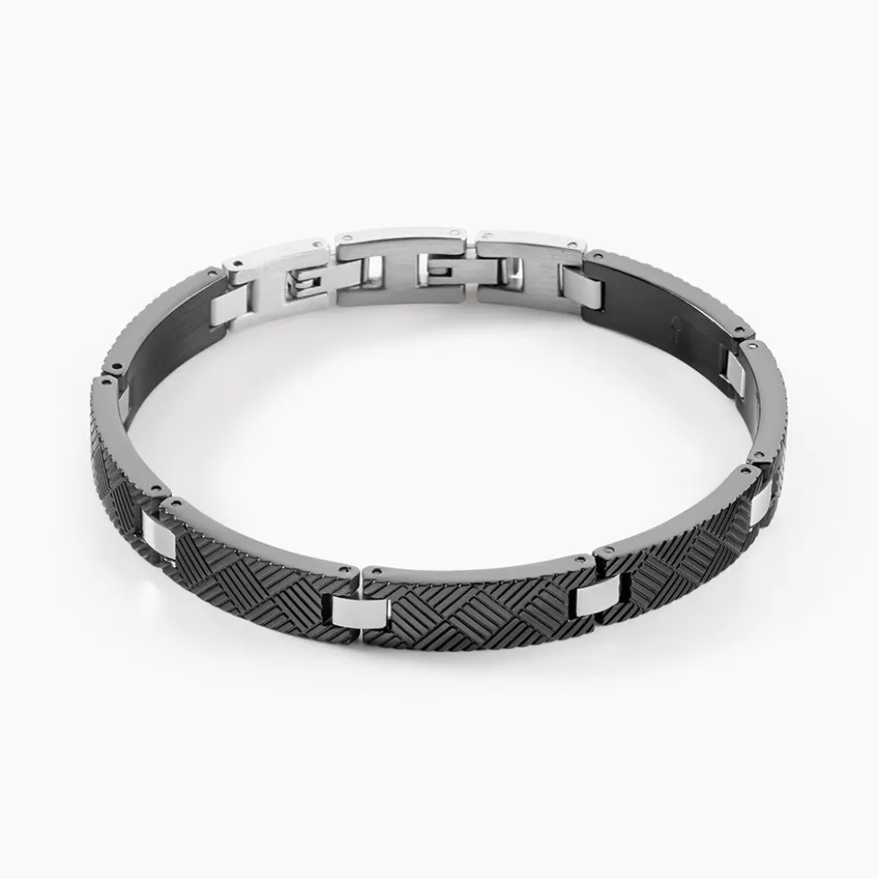 Bracelet Phebus Him Acier Blanc Et Noir