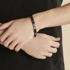 Bracelet Phebus Him Acier Blanc Et Noir