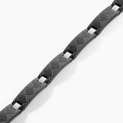 Bracelet Phebus Him Acier Blanc Et Noir