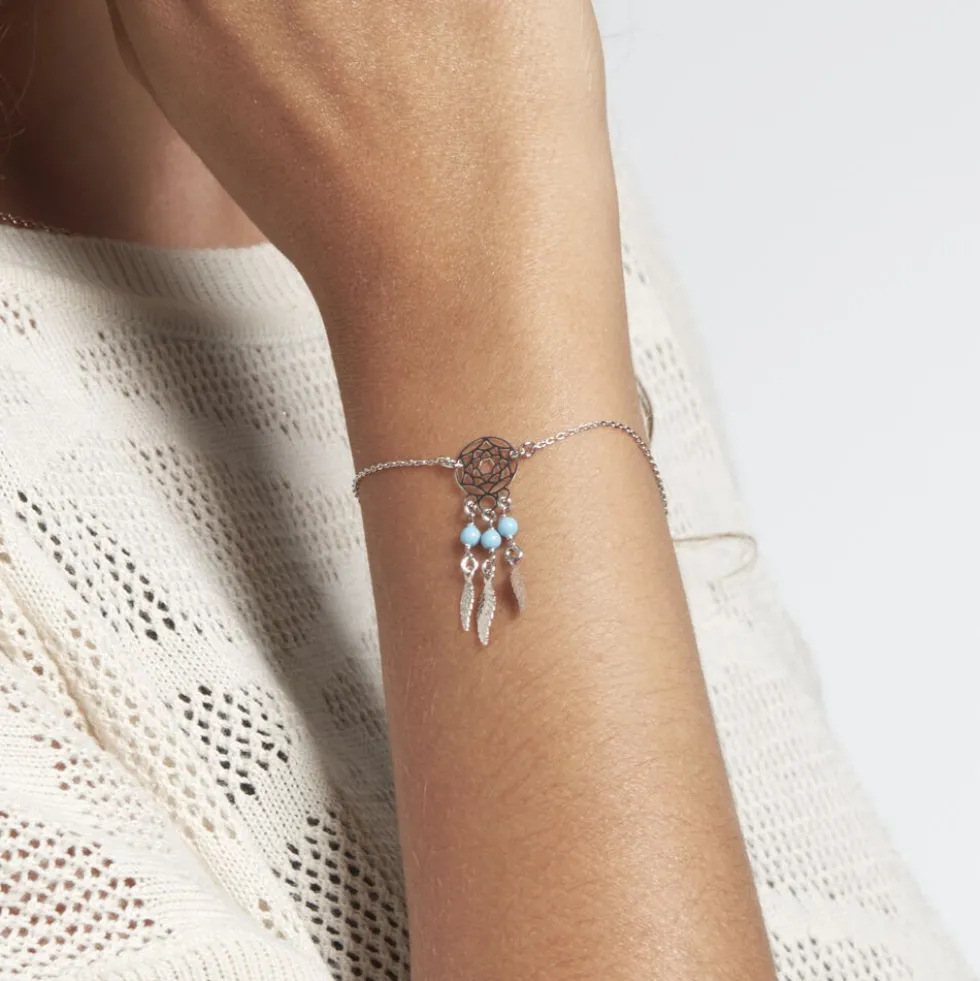 Bracelet Poehei Argent Blanc Cristaux De Swarovski