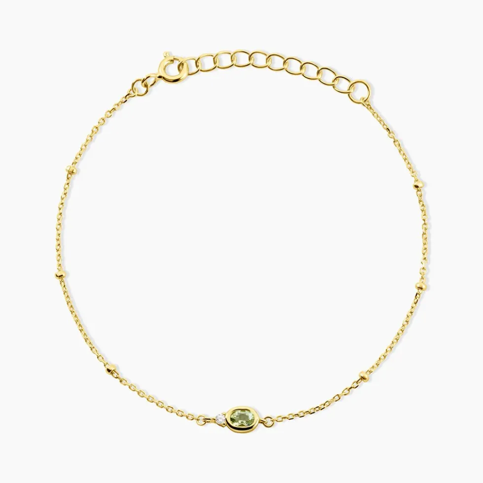 Bracelet Poem Argent Jaune Péridot Oxyde De Zirconium