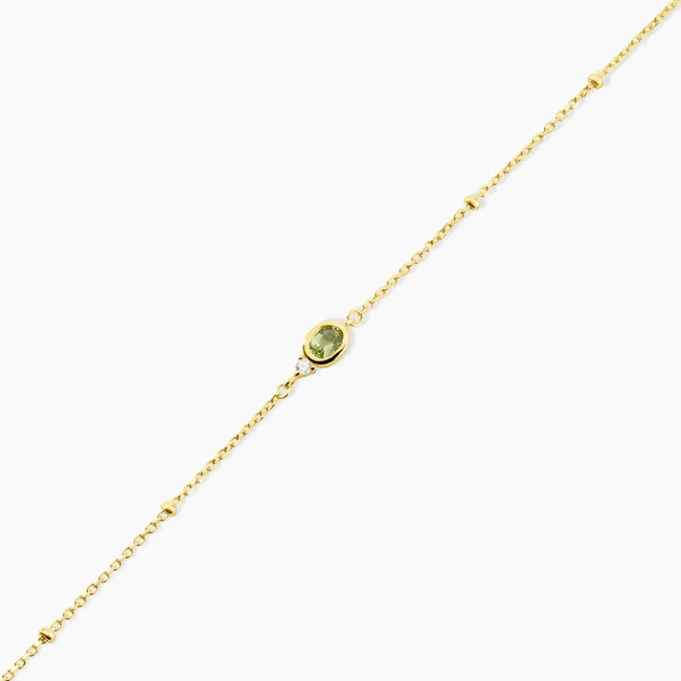 Bracelet Poem Argent Jaune Péridot Oxyde De Zirconium