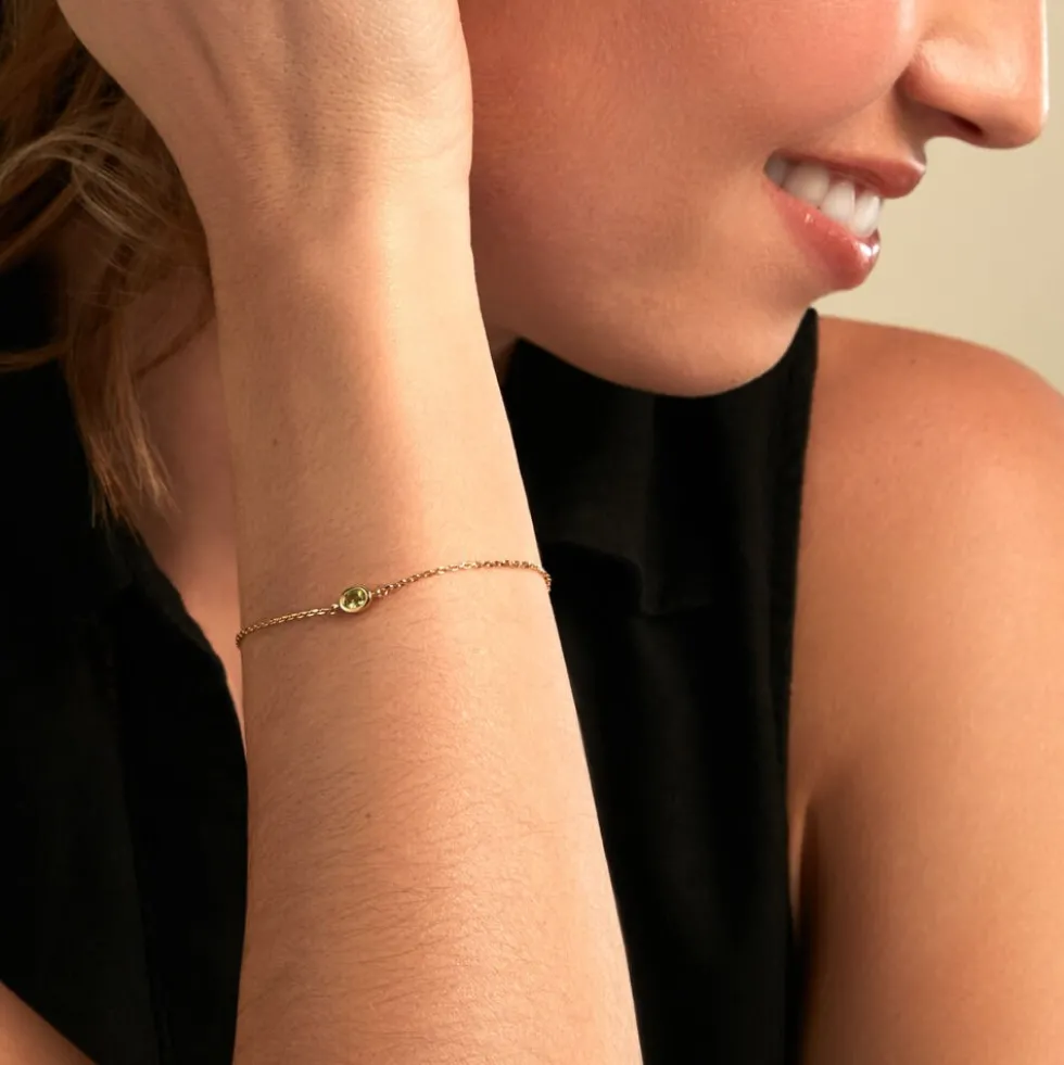 Bracelet Poem Argent Jaune Péridot