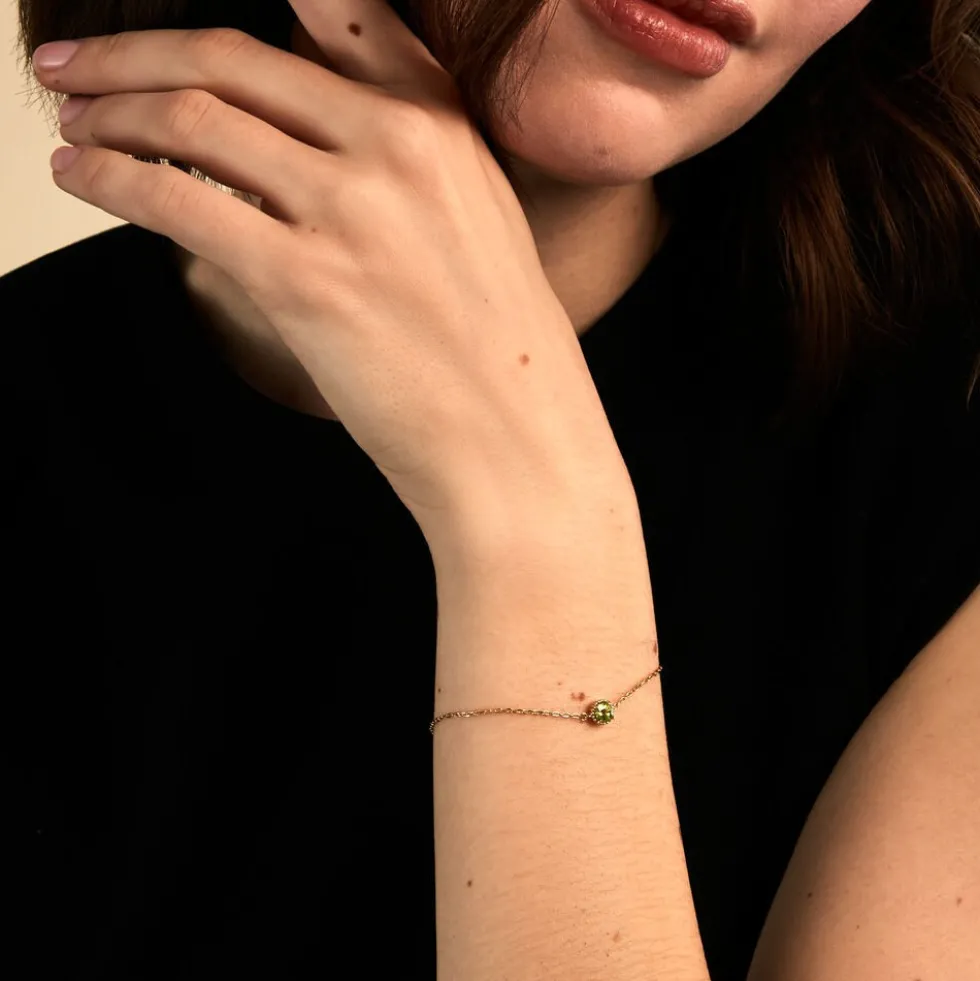 Bracelet Poem Argent Jaune Péridot