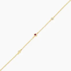 Bracelet Poem Argent Jaune Rhodolite Oxyde De Zirconium
