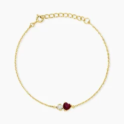 Bracelet Poem Argent Jaune Tourmaline Oxyde De Zirconium