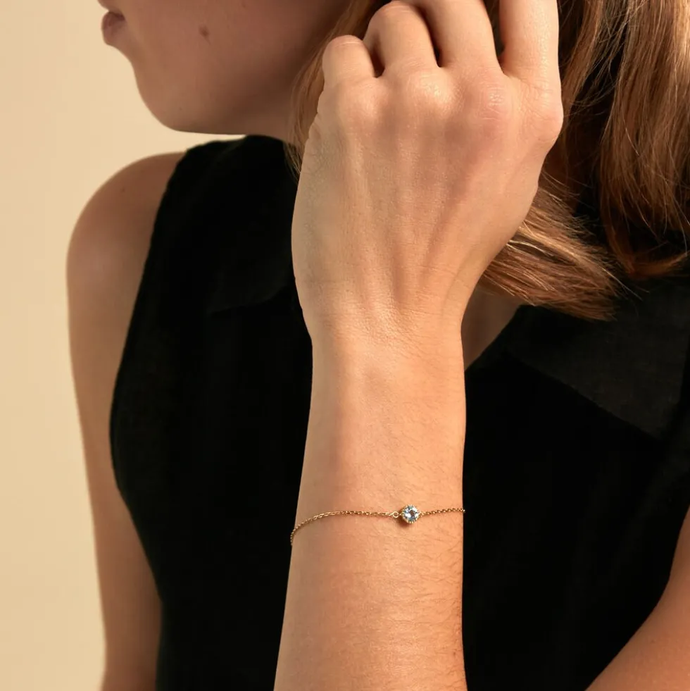 Bracelet Poem Argent Jaune Topaze Bleu Sky