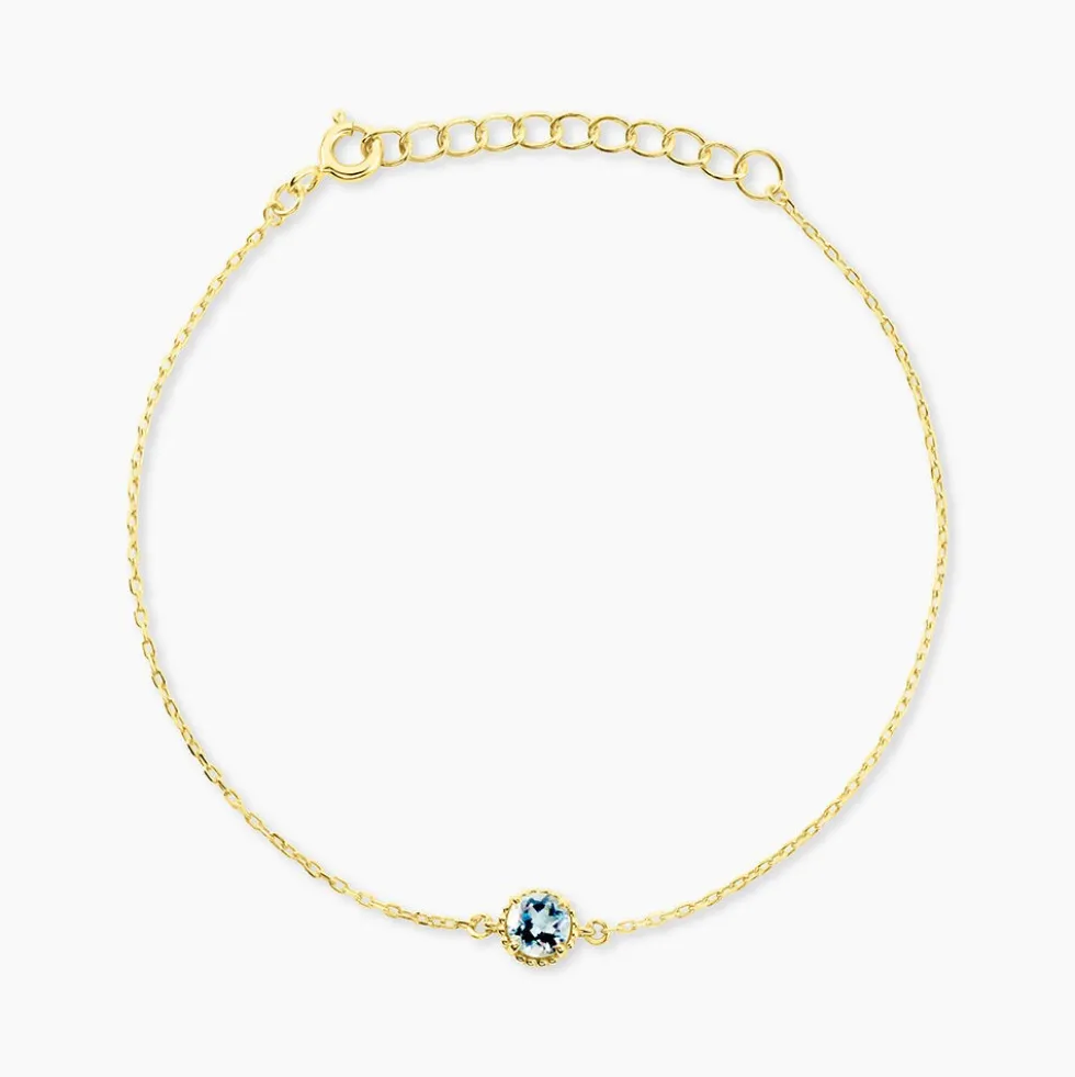 Bracelet Poem Argent Jaune Topaze Bleu Sky