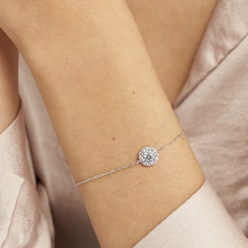Bracelet Princess Argent Blanc Oxyde De Zirconium