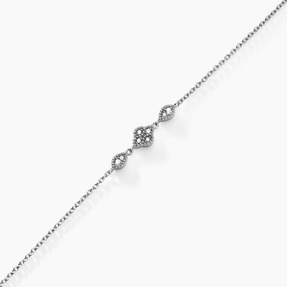 Bracelet Roseraie Argent Blanc Oxyde De Zirconium