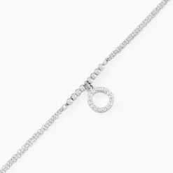 Bracelet Satheen Argent Blanc Oxyde De Zirconium