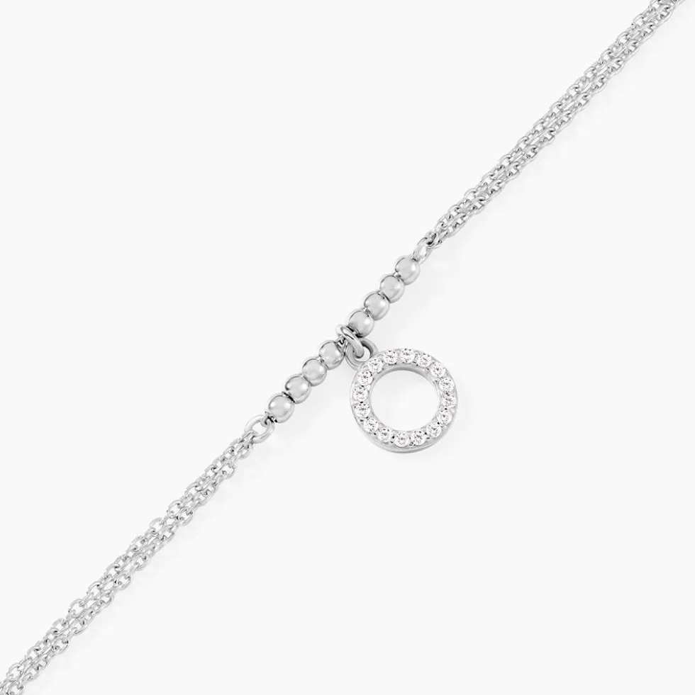 Bracelet Satheen Argent Blanc Oxyde De Zirconium