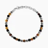 Bracelet Saul Acier Blanc Onyx Oeil De Tigre Hématite