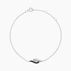 Bracelet Sculptural Or Blanc Diamant