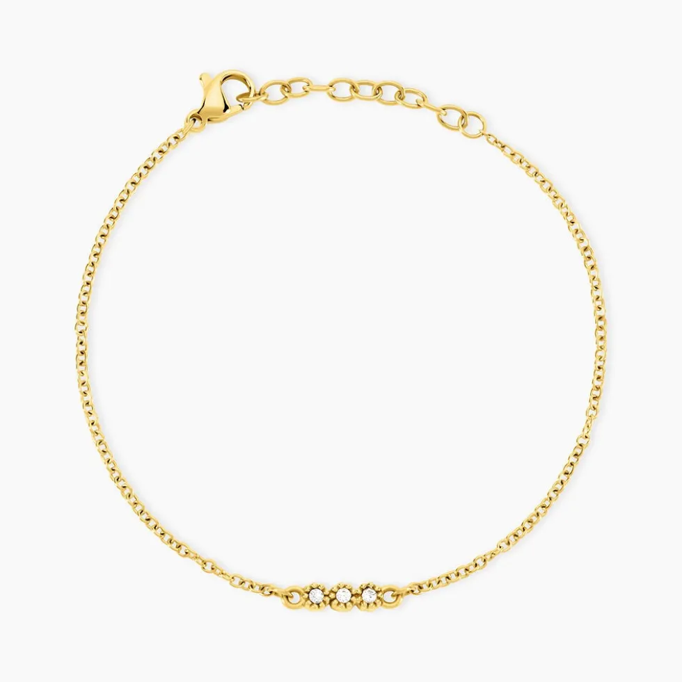 Bracelet Sheima Acier Jaune Oxyde De Zirconium