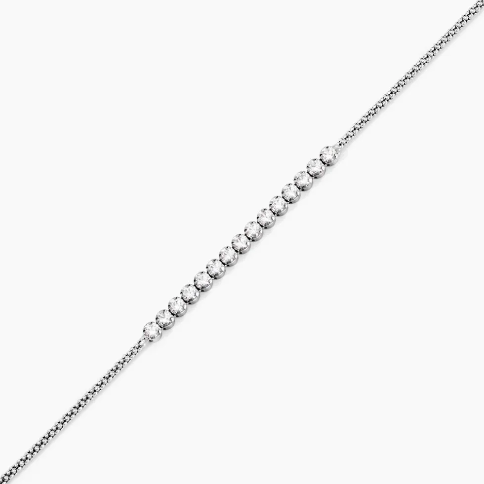 Bracelet Sidney Argent Blanc Oxyde De Zirconium Et Olivine