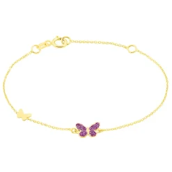 Bracelet Silia Papillon Or Jaune