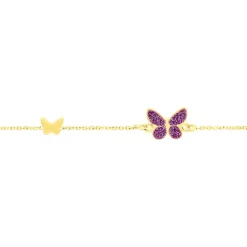 Bracelet Silia Papillon Or Jaune
