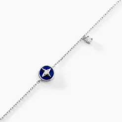 Bracelet Talismania Argent Blanc Lapis Lazuli Oxyde De Zirconium