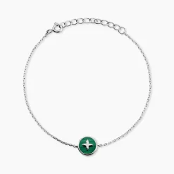 Bracelet Talismania Argent Blanc Malachite