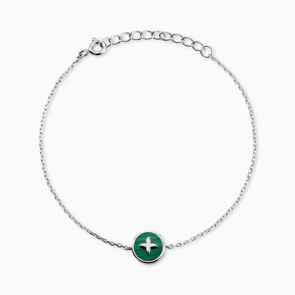 Bracelet Talismania Argent Blanc Malachite
