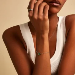 Bracelet Talismania Argent Blanc Malachite