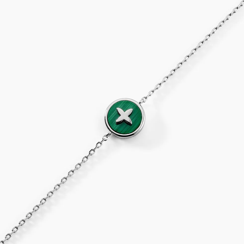 Bracelet Talismania Argent Blanc Malachite
