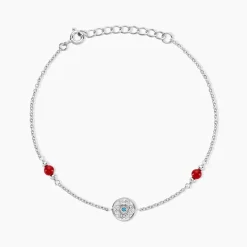 Bracelet Umah Argent Blanc Corail Oxyde De Zirconium