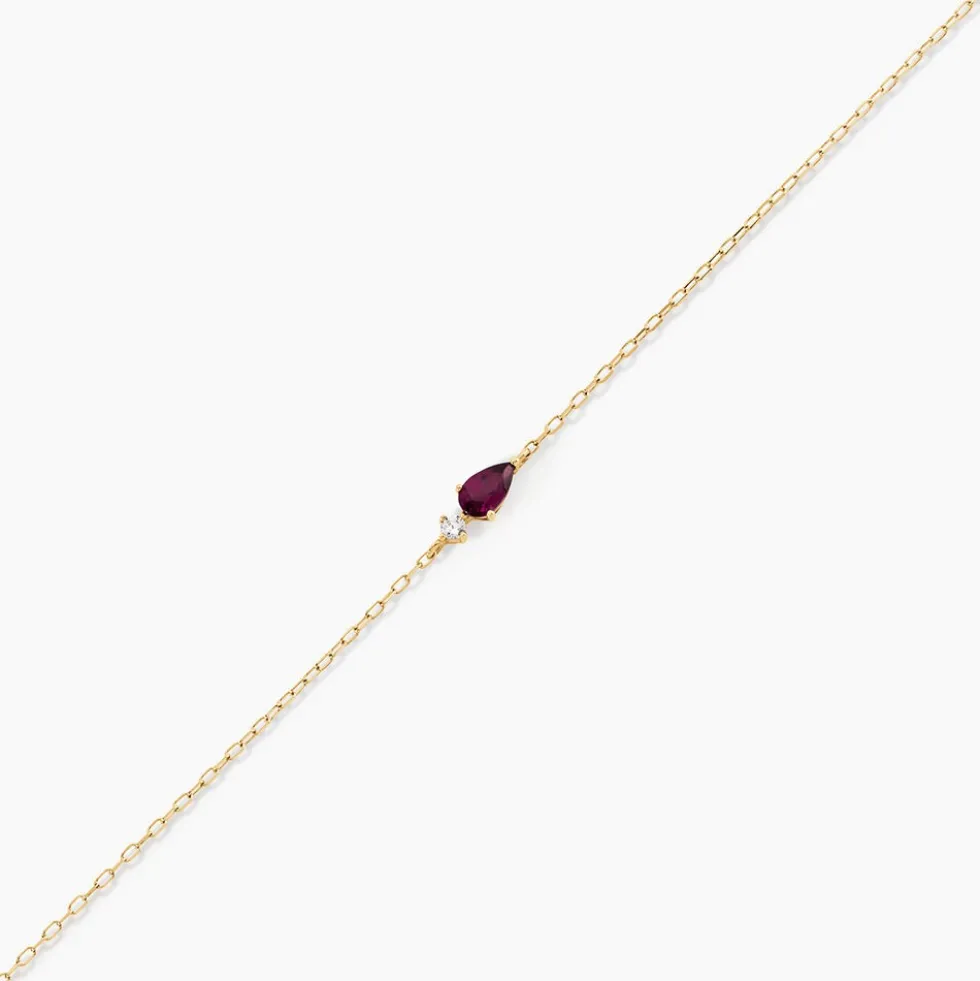 Bracelet Valora Or Jaune Rhodolite Oxyde De Zirconium