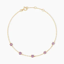 Bracelet Veasna Or Jaune Améthyste