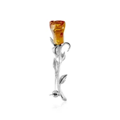 Broche Argent Blanc Jorane Ambre