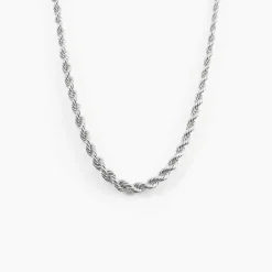 Chaine Cordelia Maille Corde Or Blanc