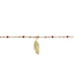 Chaine De Cheville Plaqué Or Jaune Mica Perles De Miyuki