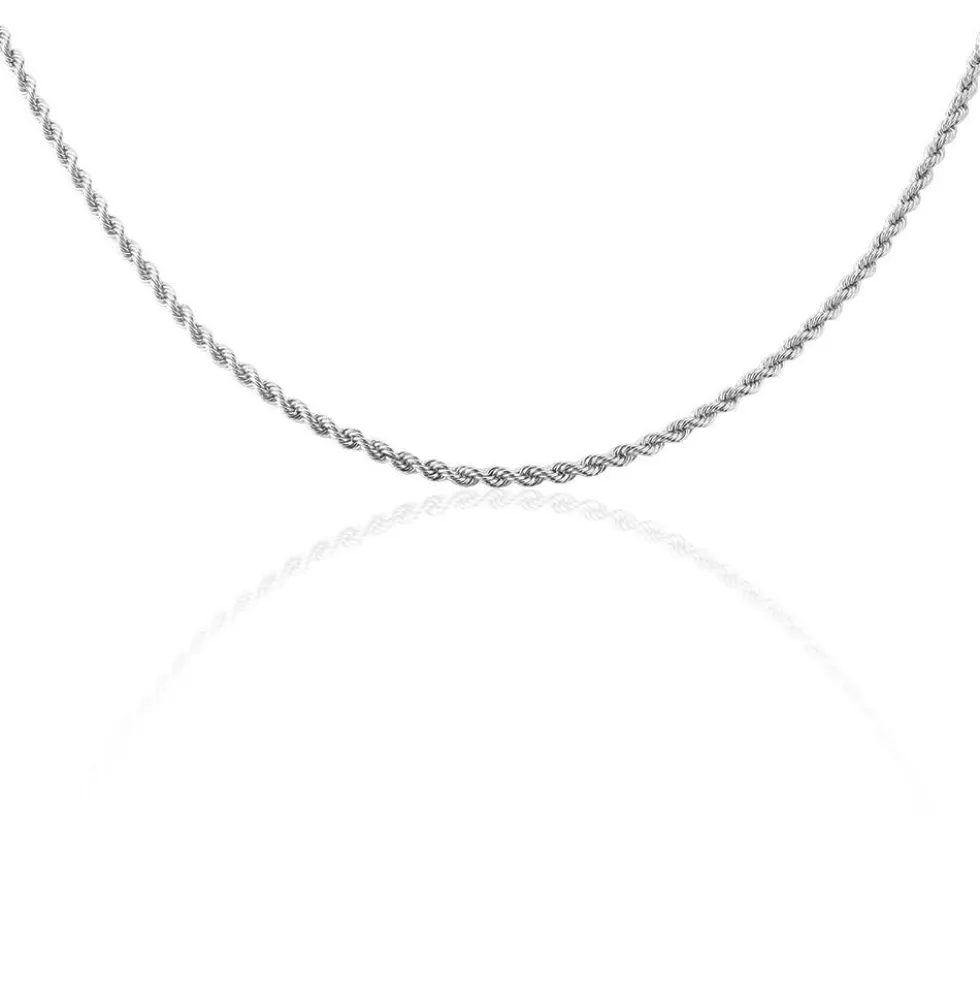 Chaine Jerry Maille Corde Or Blanc