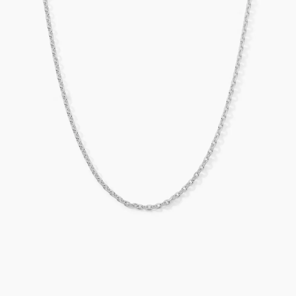 Chaîne Claudine Maille Forçat Argent Blanc