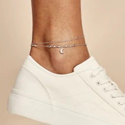 Chaîne De Cheville Argent Blanc Steffert Oxydes De Zirconium