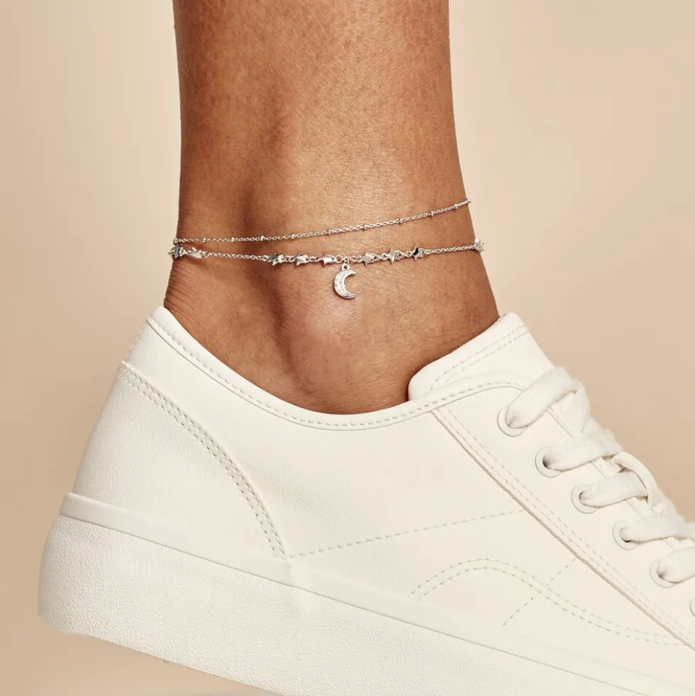 Chaîne De Cheville Argent Blanc Steffert Oxydes De Zirconium