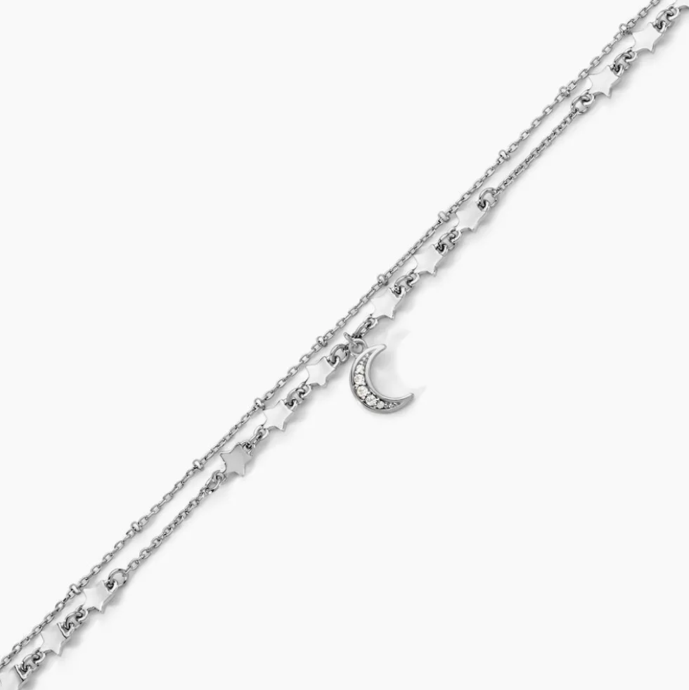 Chaîne De Cheville Argent Blanc Steffert Oxydes De Zirconium