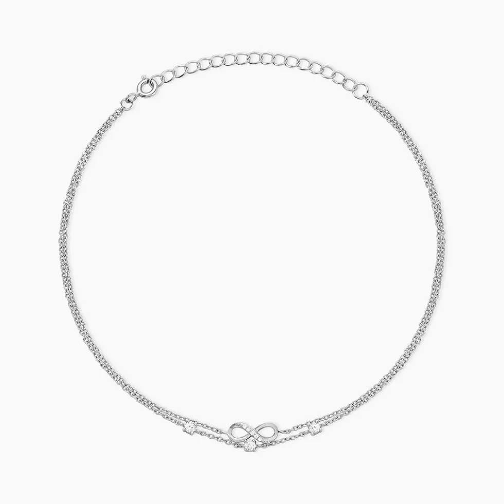 Chaîne De Cheville Aurelio Argent Blanc Oxyde De Zirconium