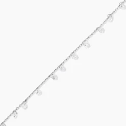 Chaîne De Cheville Carolaine Argent Blanc Oxyde De Zirconium