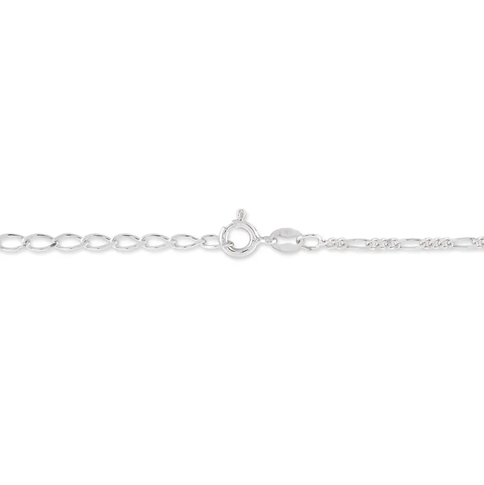 Chaîne De Cheville Cleona Maille Alternee 1/3 Argent Blanc