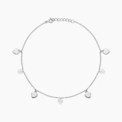 Chaîne De Cheville Delarie Argent Blanc Oxyde De Zirconium