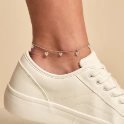 Chaîne De Cheville Delarie Argent Blanc Oxyde De Zirconium