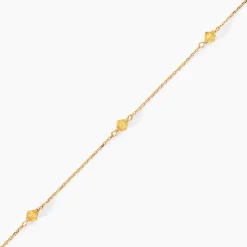 Chaîne De Cheville Edvina Plaqué Or Jaune Cristaux De Swarovski