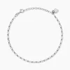 Chaîne De Cheville Laurelyn Maille Alternee 1/1 Argent Blanc