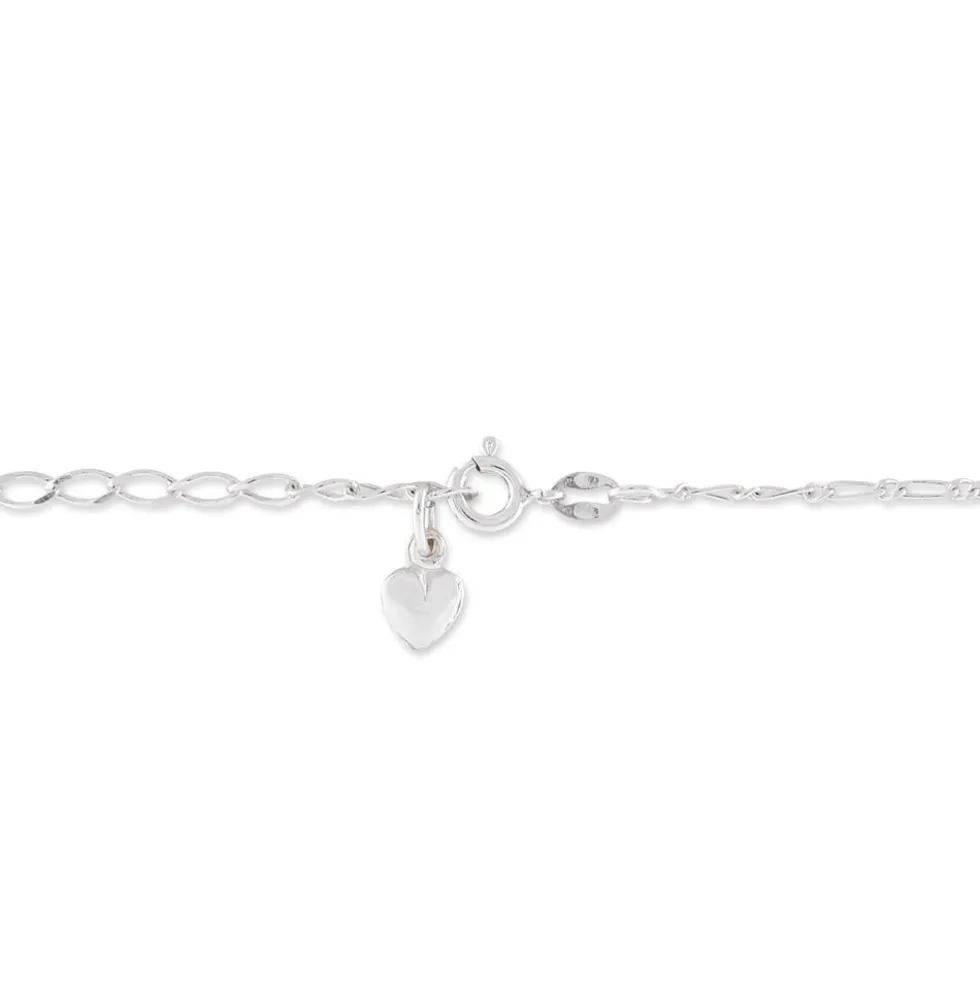 Chaîne De Cheville Laurelyn Maille Alternee 1/1 Argent Blanc