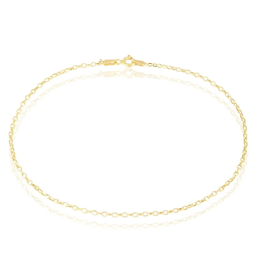 Chaîne De Cheville Maille Jaseron Or Jaune